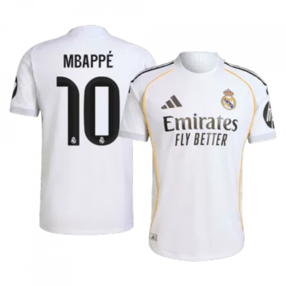 adidas Real Madrid CF 2025/26 Men's Authentic Home Jersey MBAPPE 10